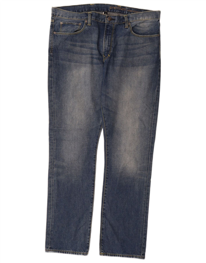 Gap Herren Premium Slim Straight Jeans W36 L32 Blaue Baumwolle