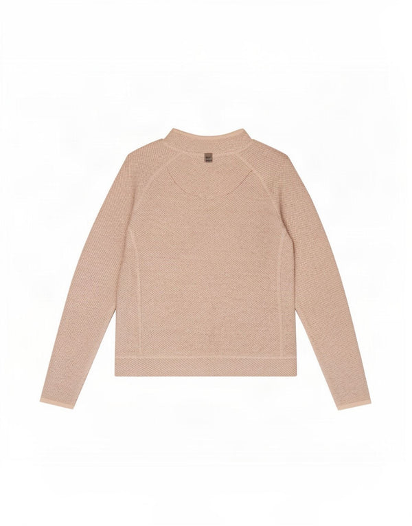 Weird Fish Damen-Sweatshirt mit Reißverschluss am Hals, UK 12, mittelbeige Baumwolle