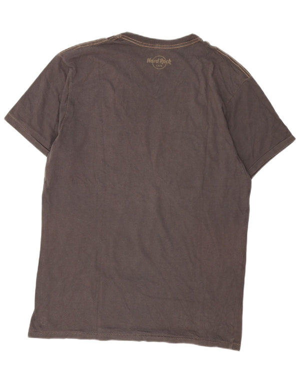 Hard Rock Cafe Herren Hollywood Graphic T-Shirt Top aus mittelgrauer Baumwolle