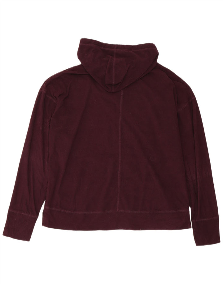 REEBOK Damen Übergroßer Kapuzen-Fleecepullover UK 14 Medium Burgund