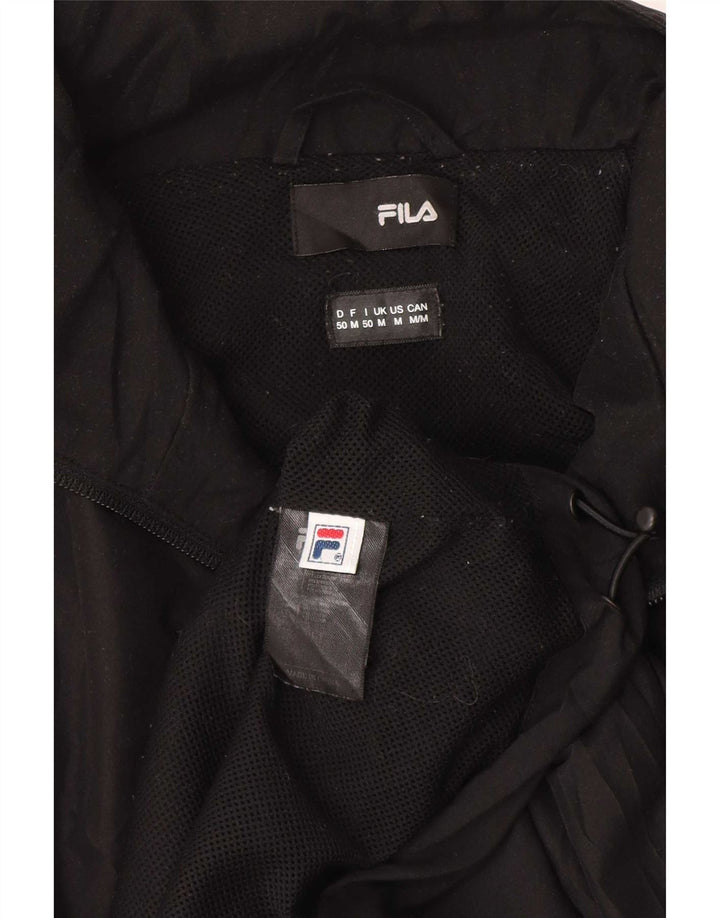 Fila Herren-Trainingsanzug-Top-Jacke, mittelschwarz, gestreift, Polyester