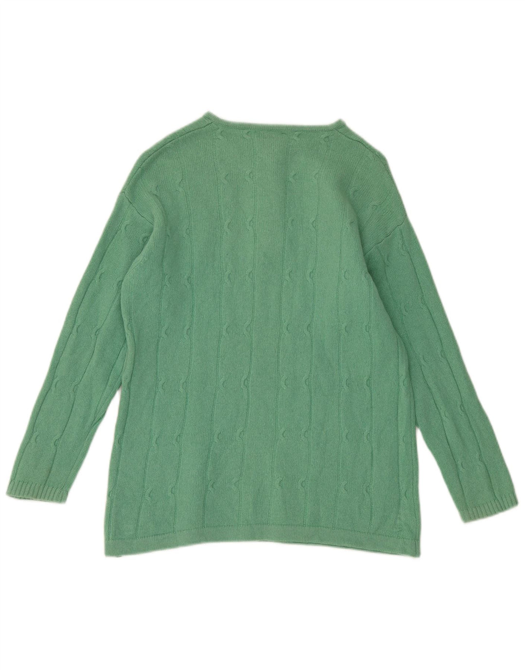 BENETTON Womens Button Neck Jumper Sweater UK 10 Small Green Wool