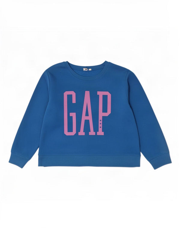 Gap Damen Grafik-Sweatshirt-Pullover UK 18 XL Blaue Baumwolle
