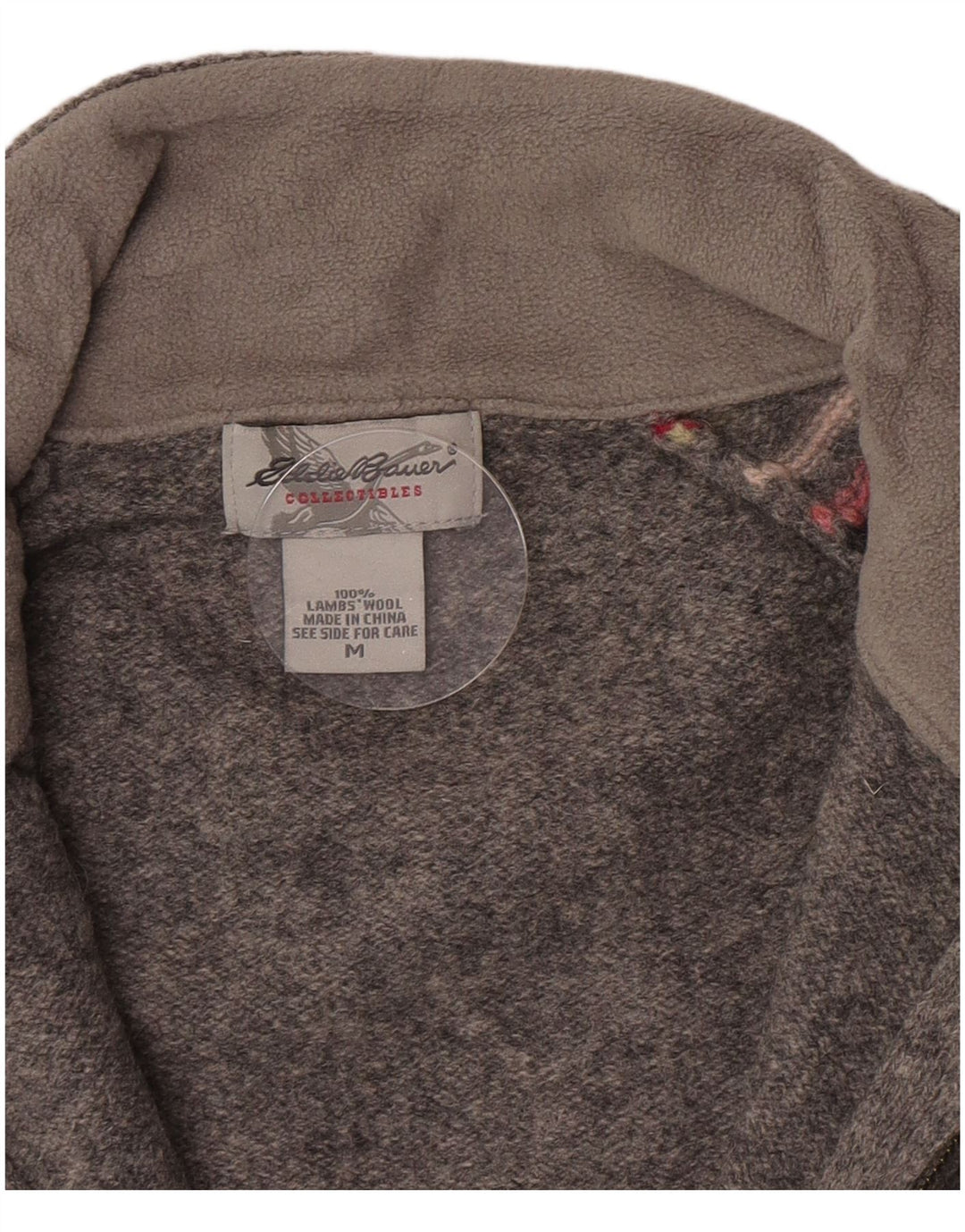 Eddie Bauer Damen-Cardigan-Pullover UK 12 Mittelgrau gestreifte Lammwolle