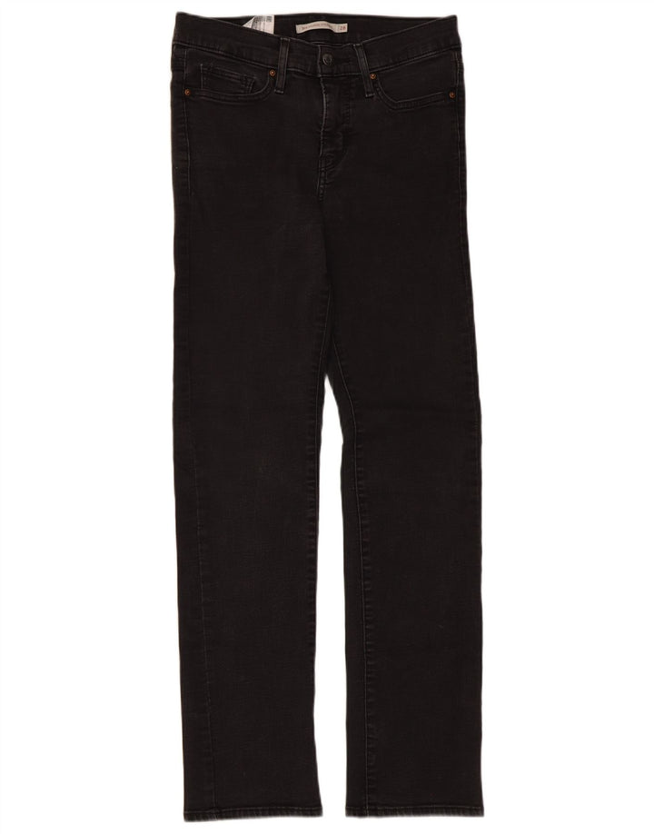Levi's Damen 314 Shaping Straight Jeans W28 L30 Schwarze Baumwolle