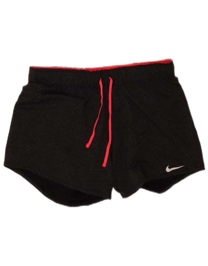 Nike Damen Dri Fit Sport Shorts UK 14 Mittelgraues Polyester