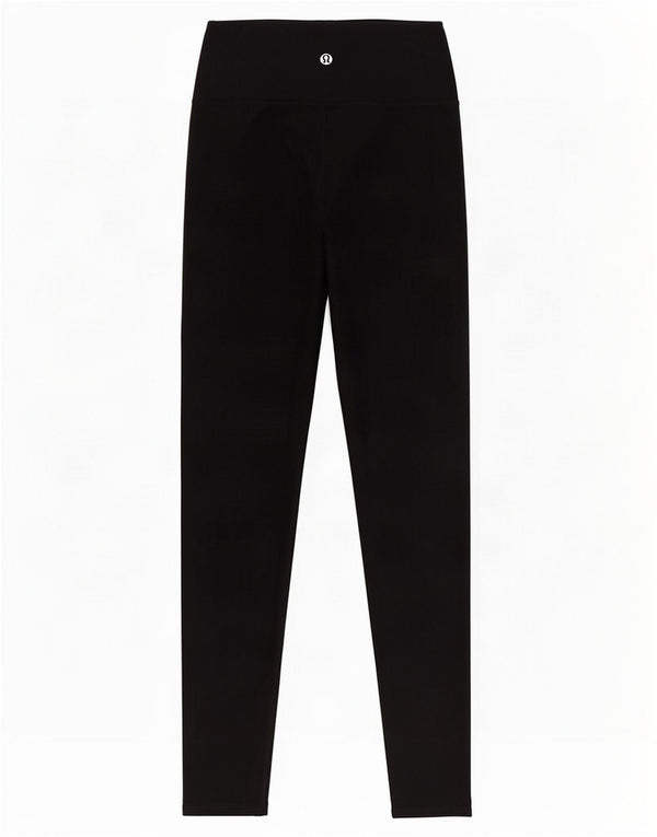 Lululemon Damen Crop Leggings UK 8 Small Schwarzes Nylon