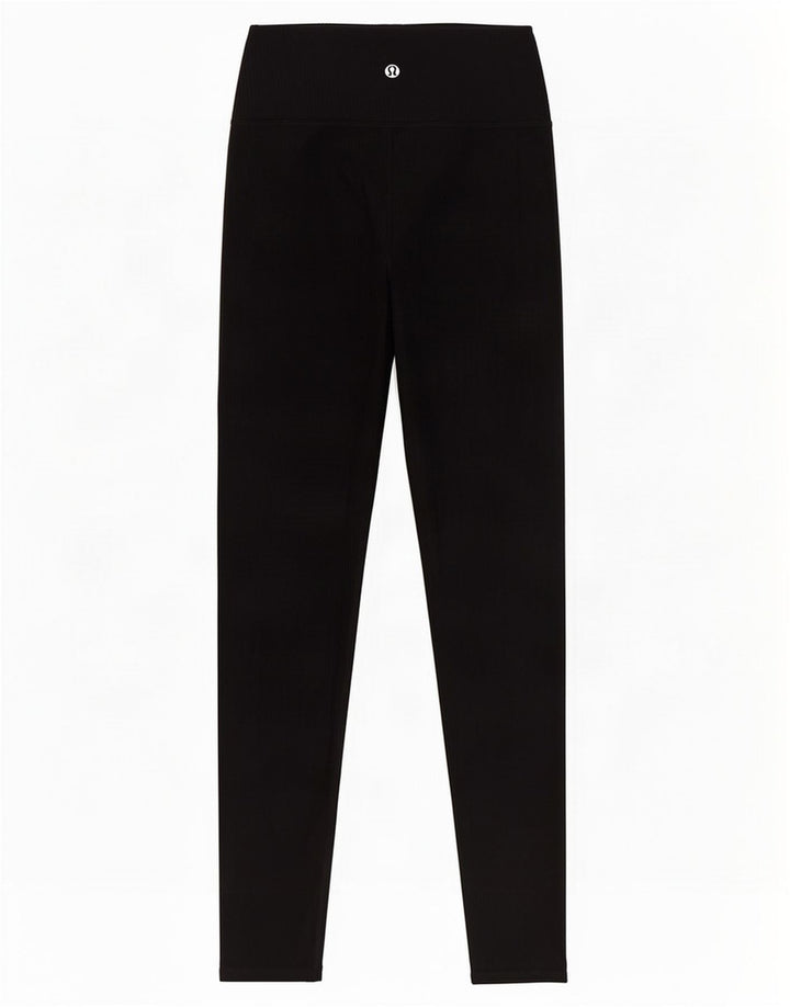 Lululemon Damen Crop Leggings UK 8 Small Schwarzes Nylon