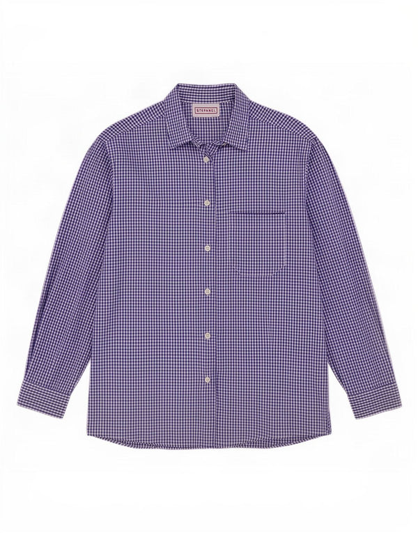 Stefanel Damenhemd UK 16 Large Blue Gingham