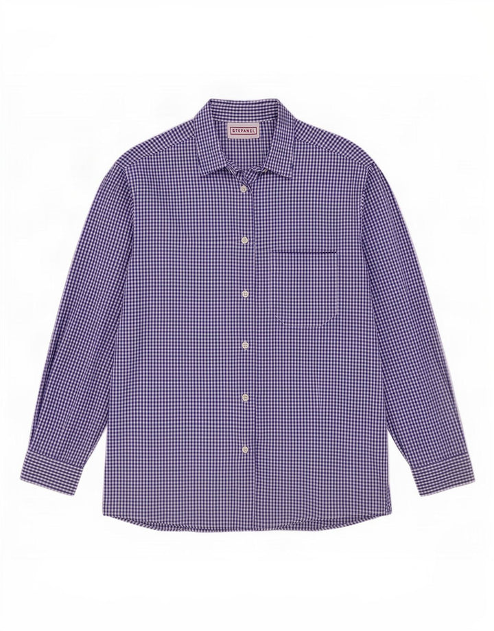 Stefanel Damenhemd UK 16 Large Blue Gingham