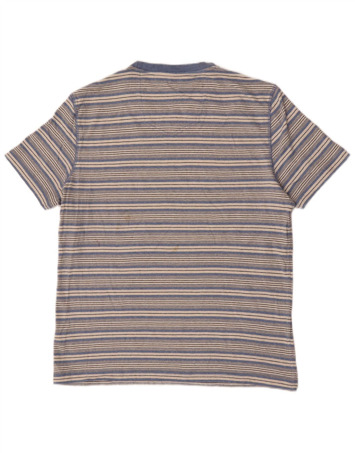 Fat Face Herren-T-Shirt, groß, blau gestreift, Baumwolle