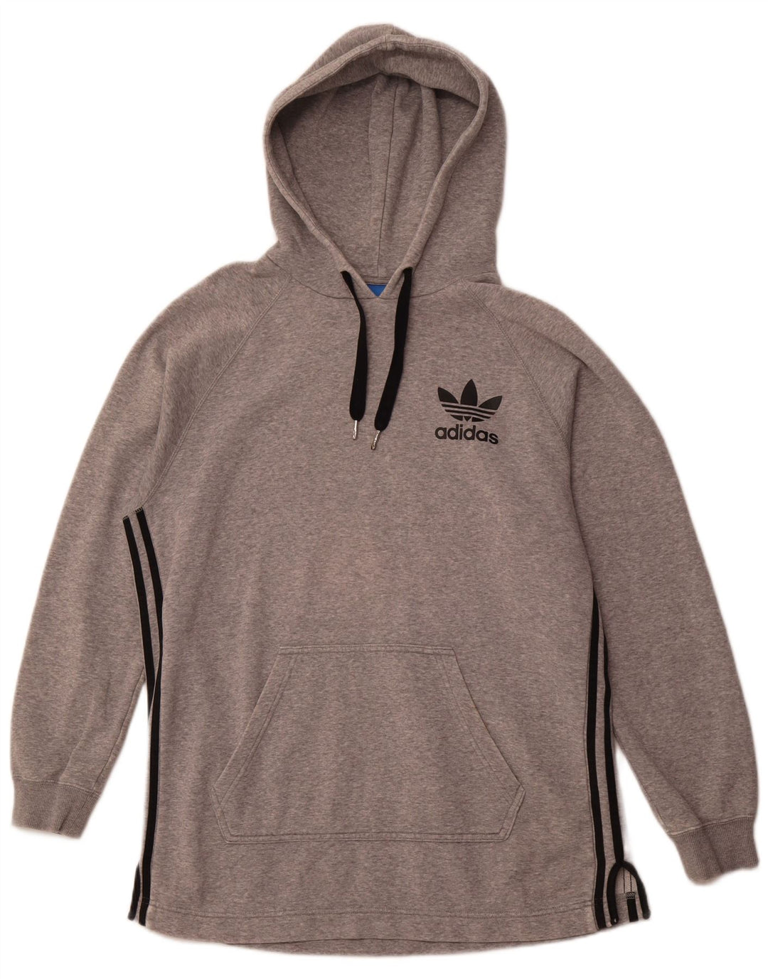 ADIDAS Herren Kapuzenpullover aus mittelgrau gefleckter Baumwolle