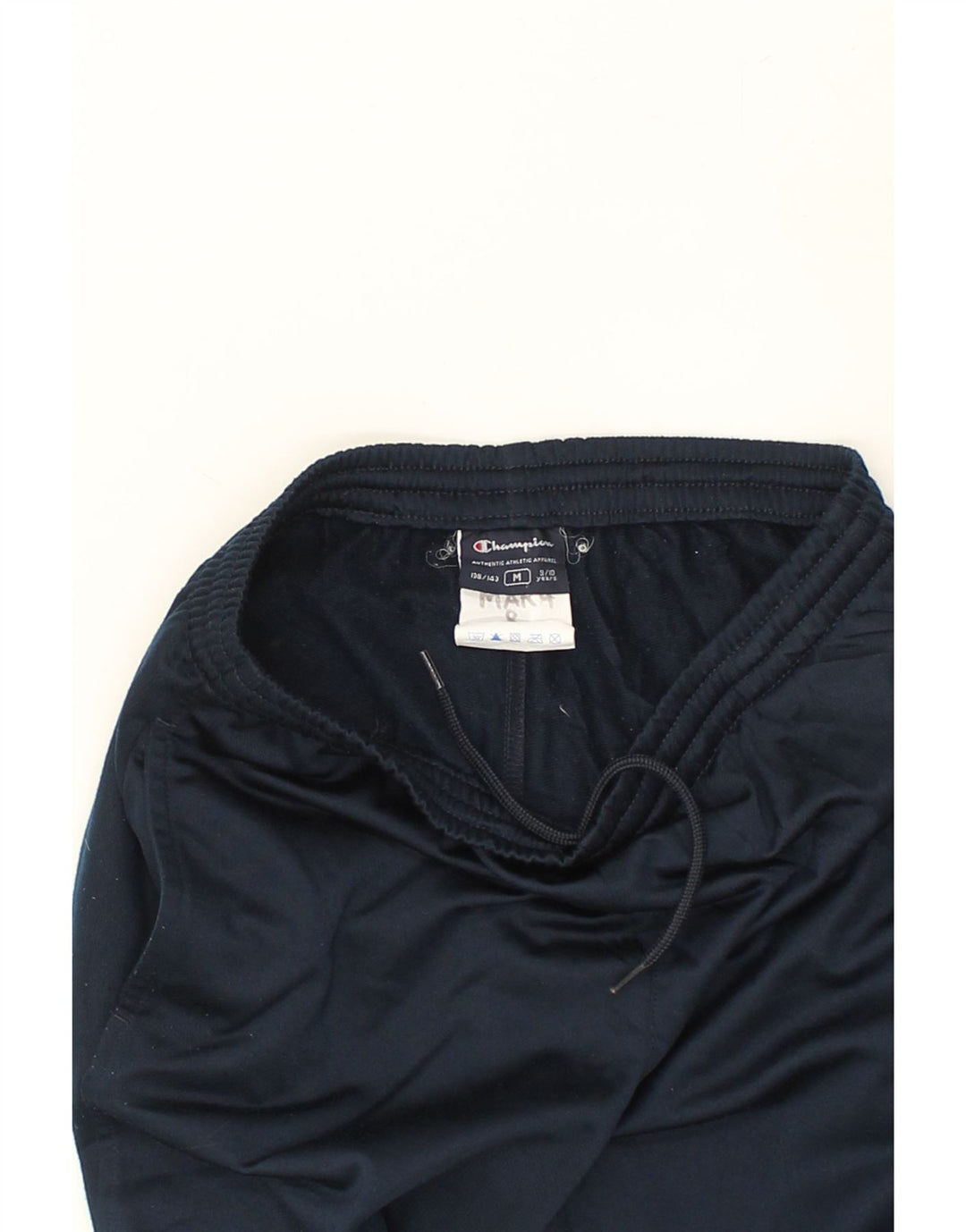 CHAMPION Boys Tracksuit Trousers 9-10 Years Medium Navy Blue Polyester | Vintage Champion | Thrift | Second-Hand Champion | Used Clothing | Messina Hembry 