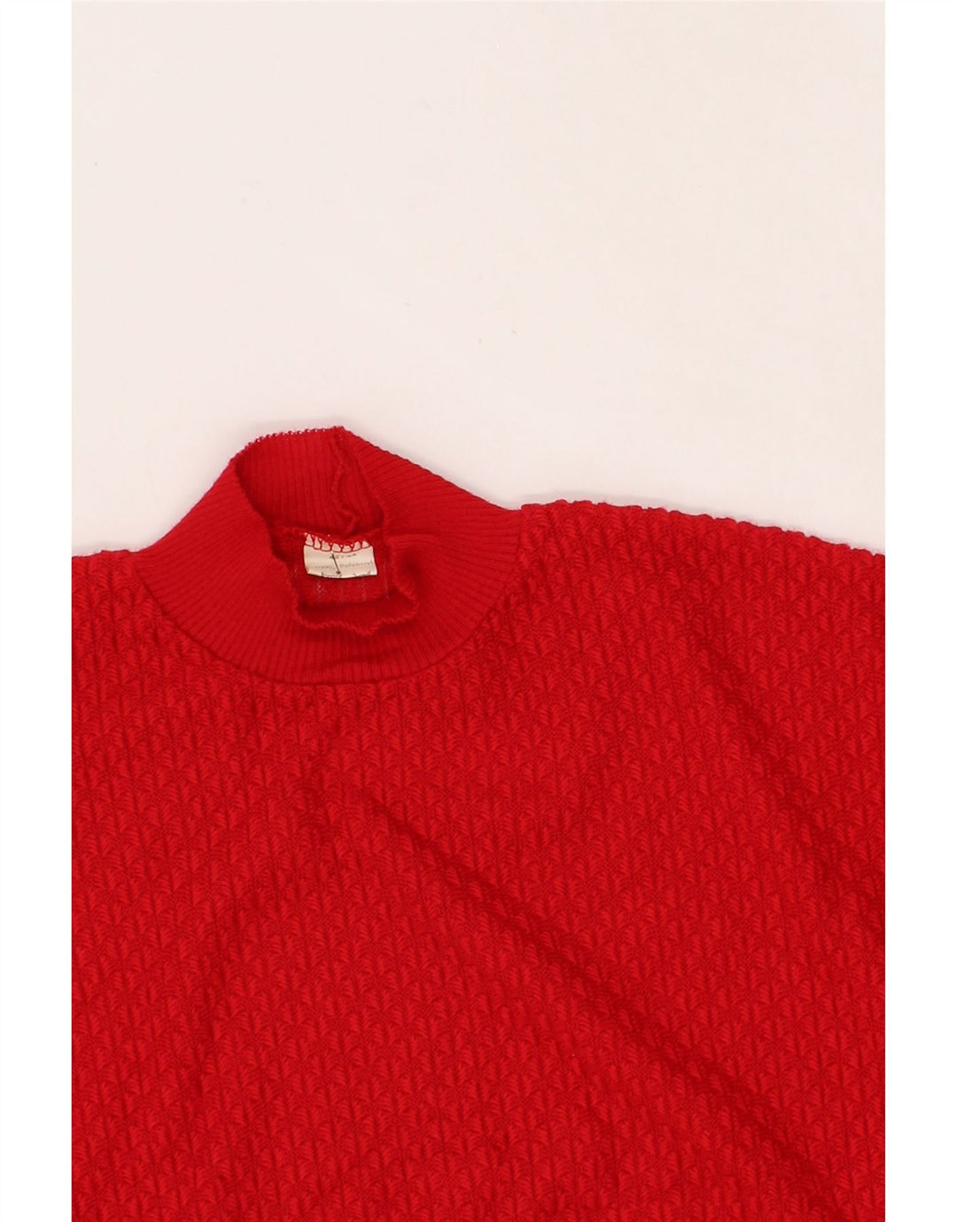 VINTAGE Womens Turtle Neck Jumper Sweater EU 42/44 Large Red Polyester Vintage Vintage and Second-Hand Vintage from Messina Hembry 