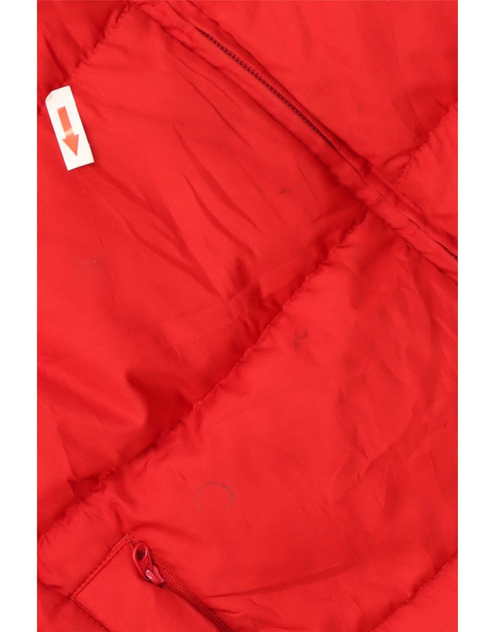 Nike Wattierte Jacke mit Kapuze für Jungen, 7–8 Jahre, XL, rotes Farbblock-Polyester