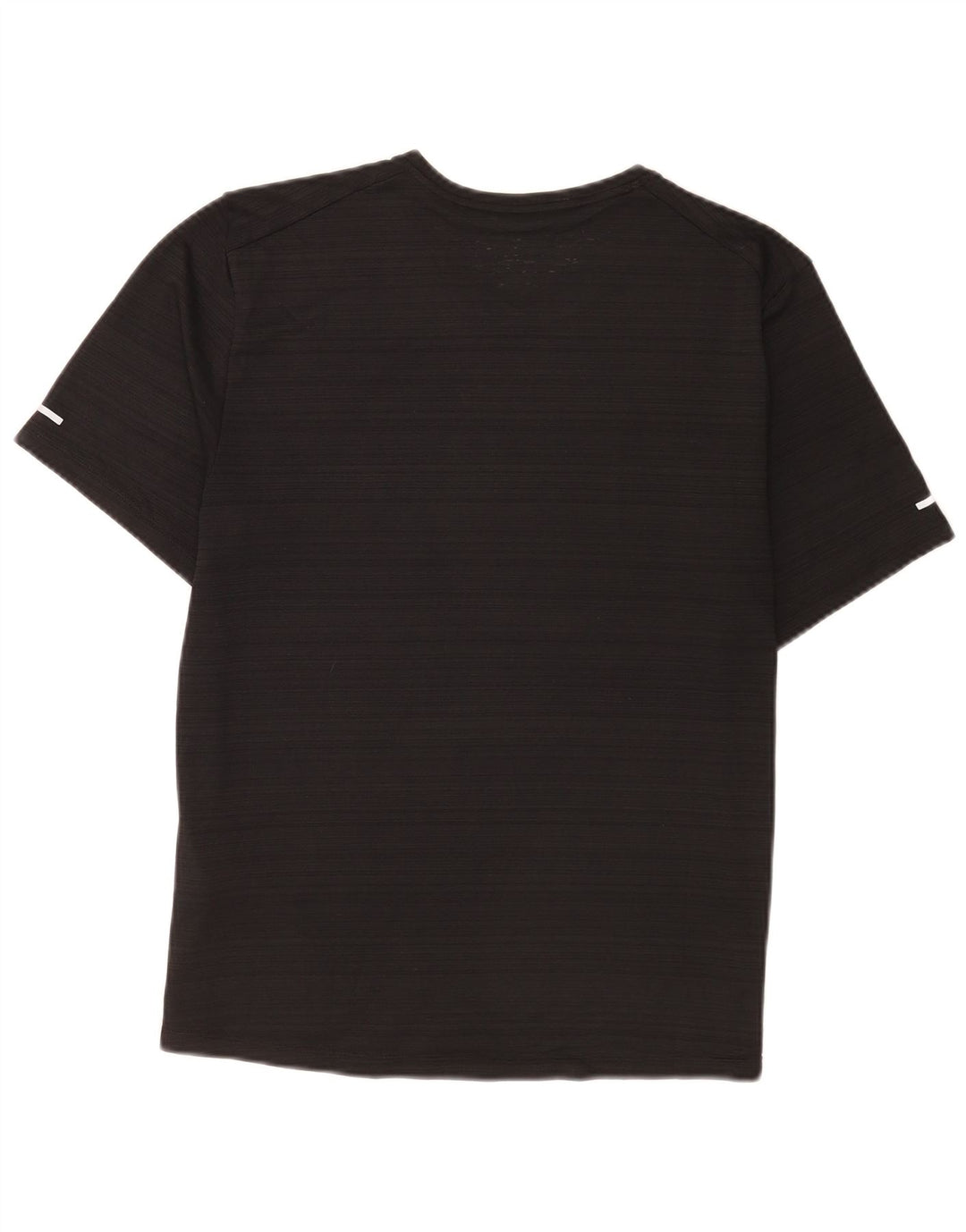 Nike Herren Dri Fit T-Shirt Top Mittelschwarzes Nadelstreifen-Polyester