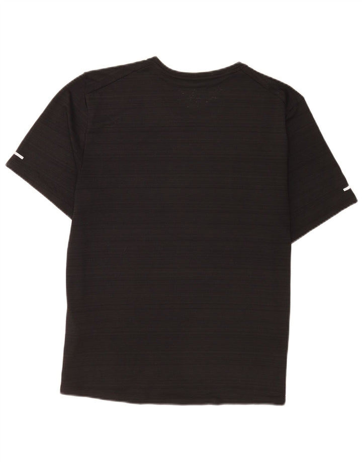 Nike Herren Dri Fit T-Shirt Top Mittelschwarzes Nadelstreifen-Polyester