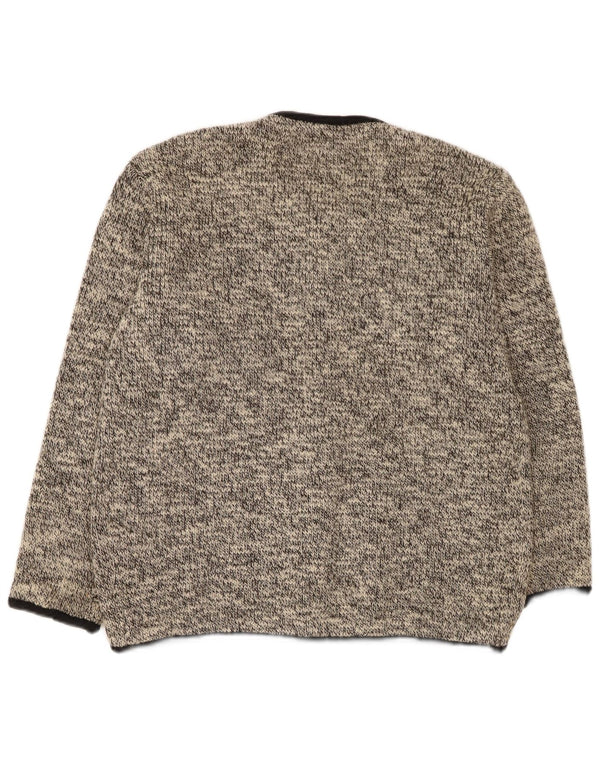Vintage Damen Cardigan Pullover UK 16 Groß Grau meliert