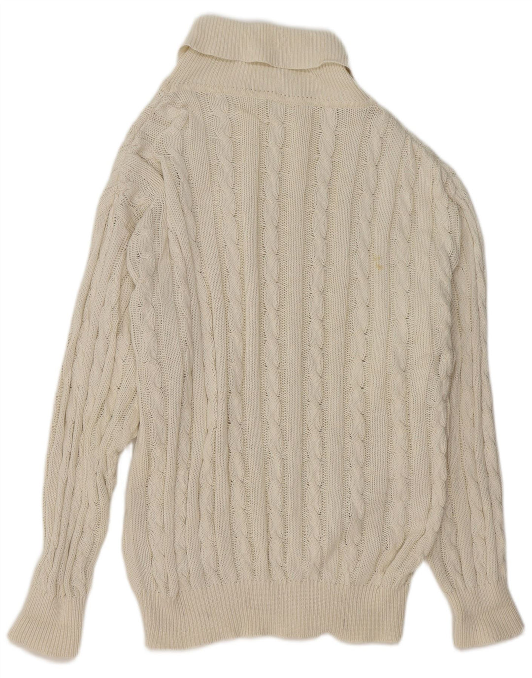 VINTAGE Womens Roll Neck Jumper Sweater UK 14 Large White