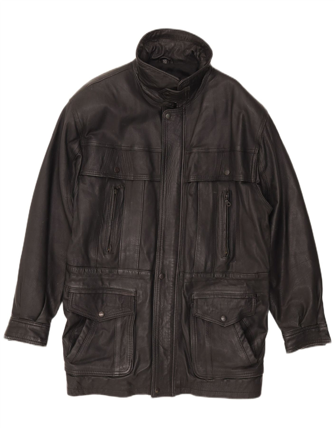 Vintage Herren Lederjacke EU 50 Großes schwarzes Leder