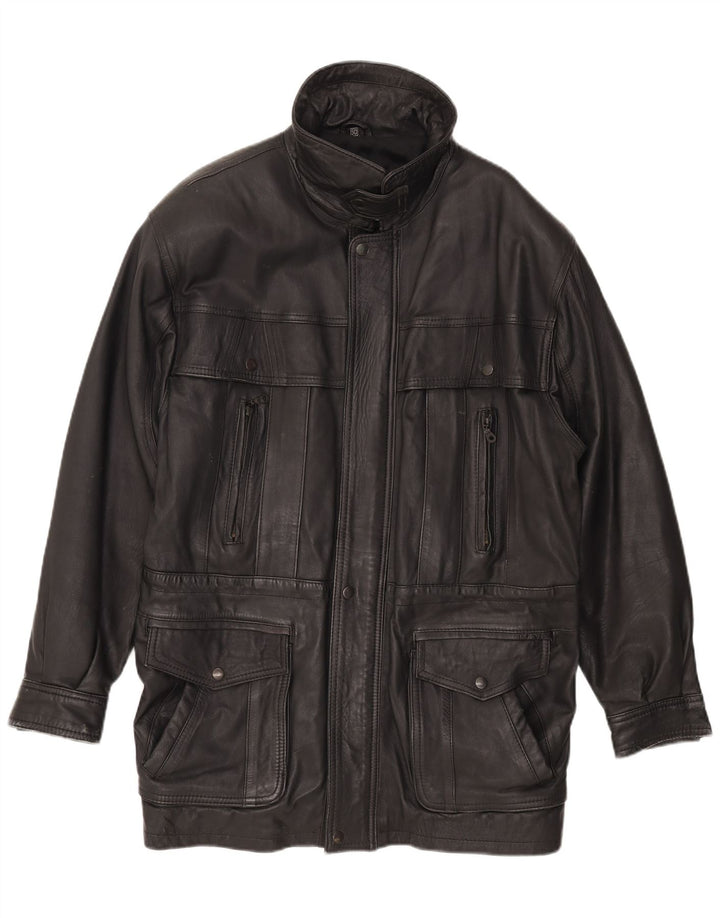 Vintage Herren Lederjacke EU 50 Großes schwarzes Leder