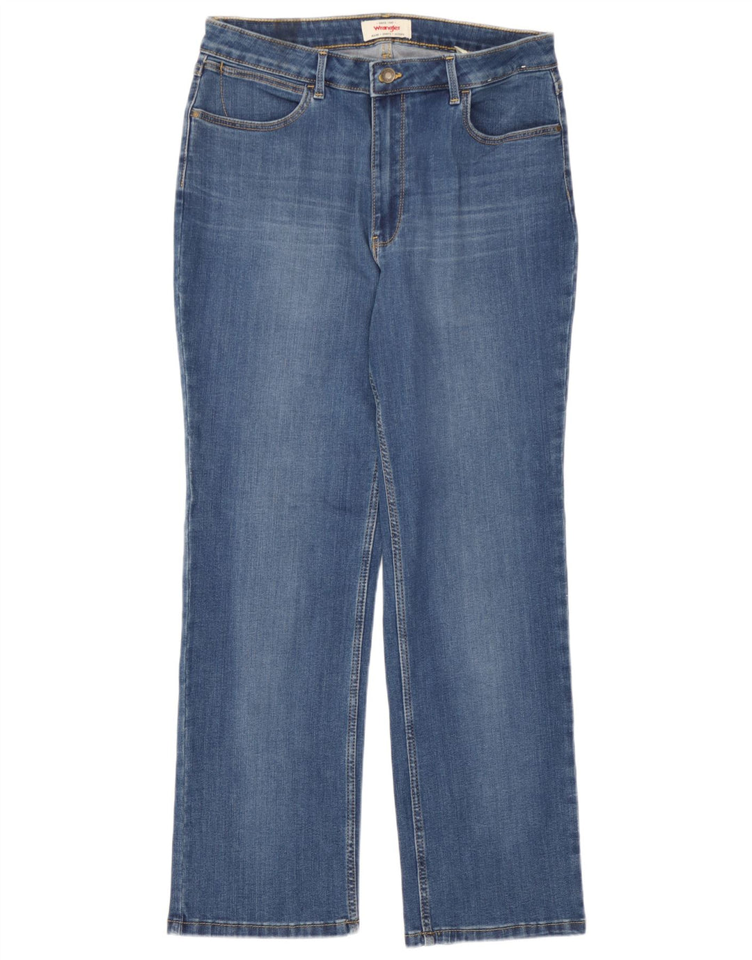 Wrangler Damen Straight Jeans W32 L30 Blaue Baumwolle