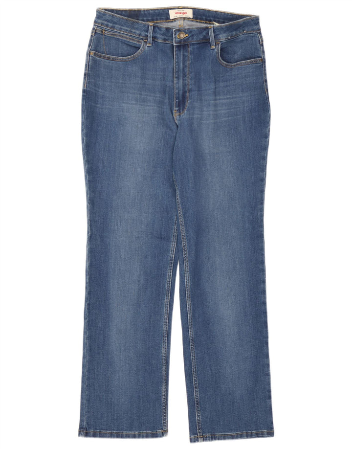 Wrangler Damen Straight Jeans W32 L30 Blaue Baumwolle