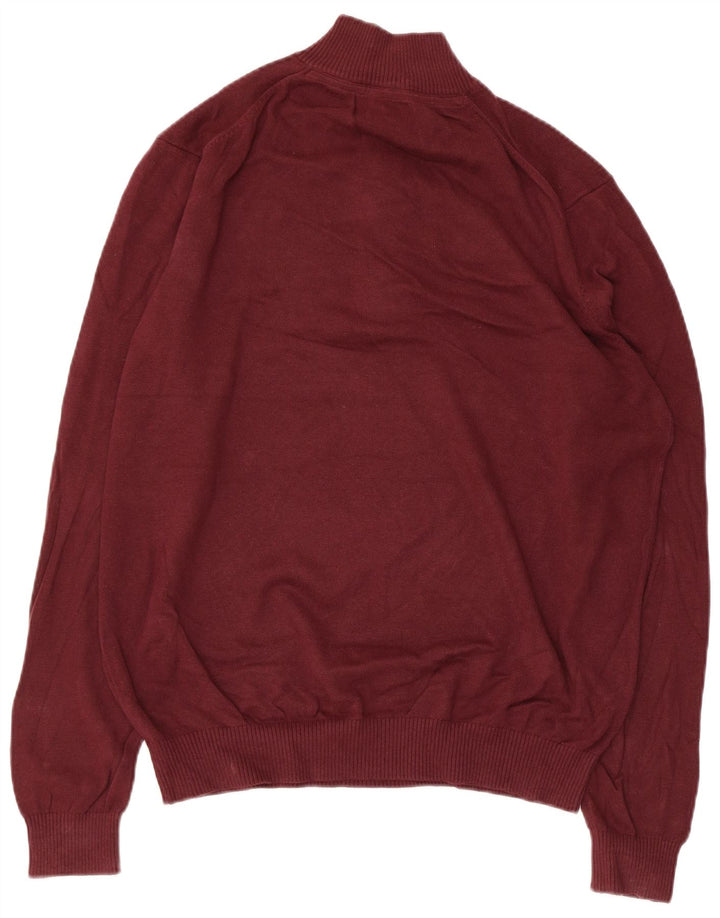 IZOD Herren-Pullover mit Reißverschluss am Hals, mittleres Kastanienbraun
