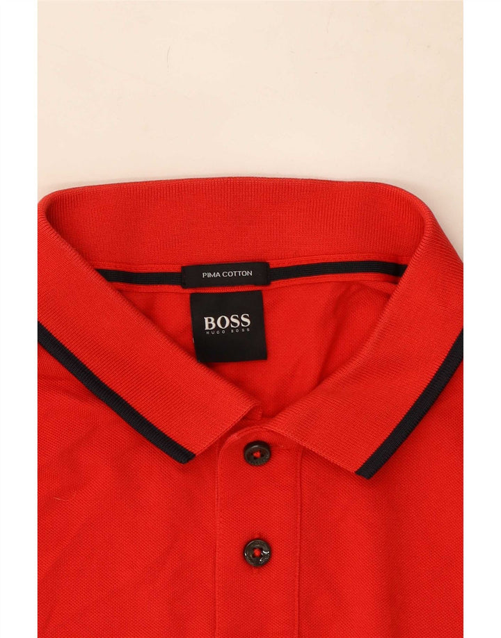 Hugo Boss Herren-Poloshirt aus mittelroter Baumwolle