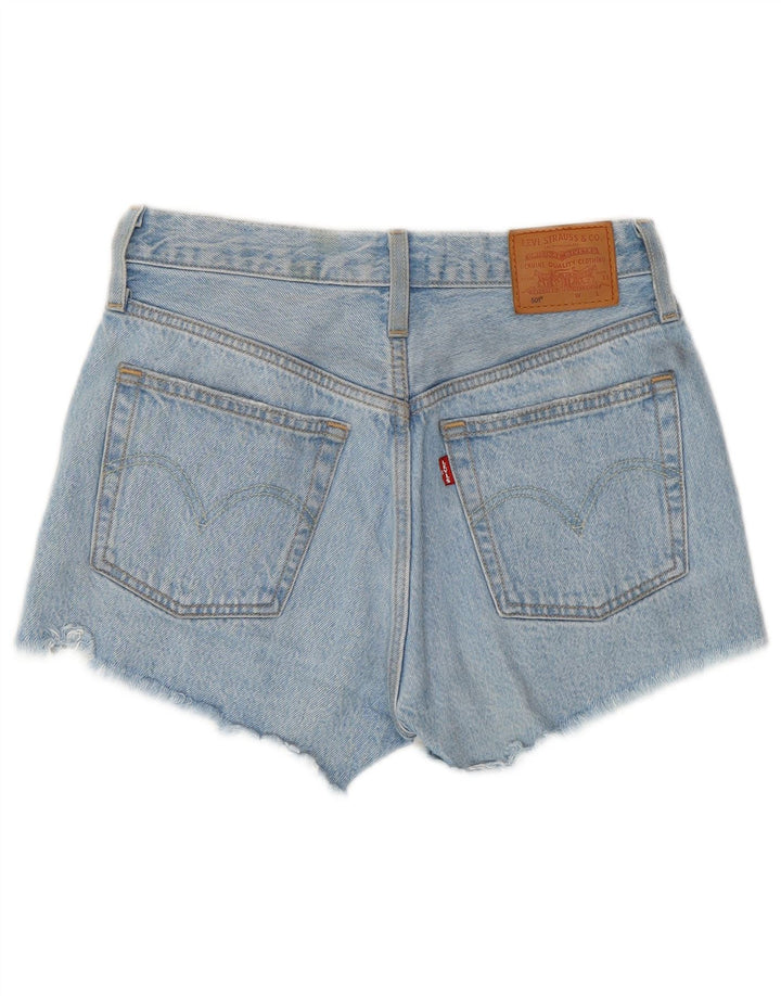 LEVI'S Damen 501 Distressed Denim Hot Pants W25 XS Blaue Baumwolle