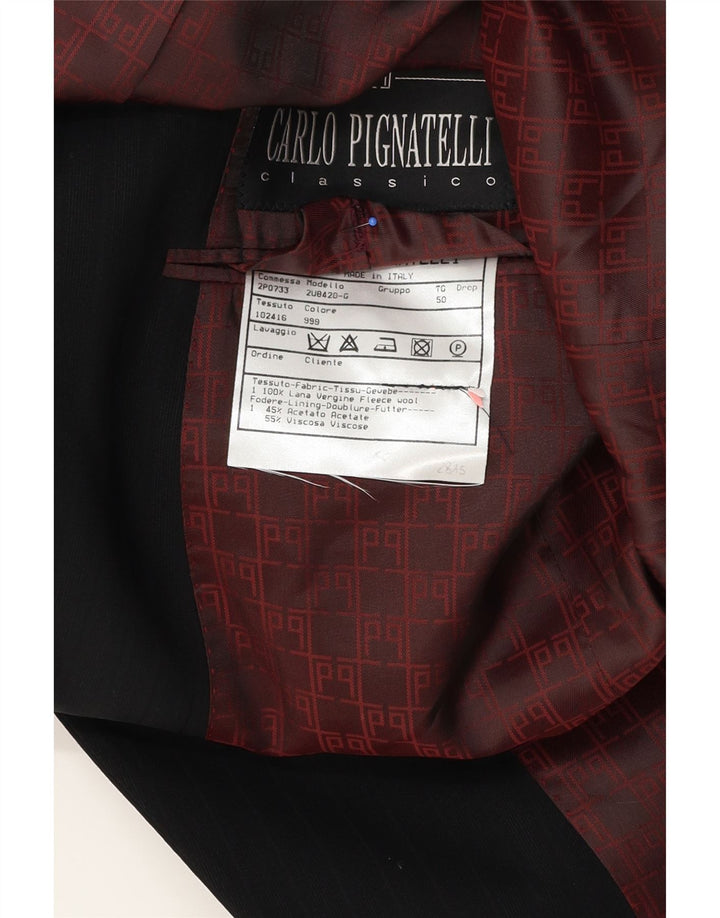 Carlo Pignatelli Herren-Blazer mit 2 Knöpfen, IT 50, große schwarze Schurwolle