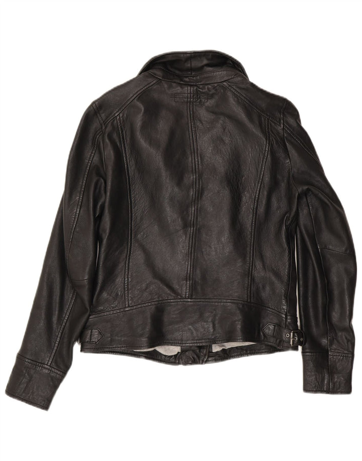 Oakwood Damen-Bikerjacke aus Leder, UK 14, großes schwarzes Leder