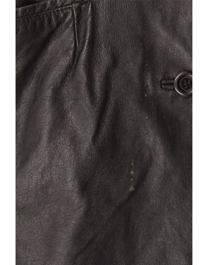 Pascucci Damen Ledermantel IT 44 Medium Schwarz