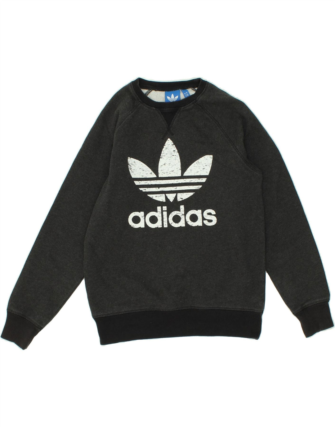 ADIDAS Mens Graphic Sweatshirt Jumper Small Grey Cotton Vintage Adidas and Second-Hand Adidas from Messina Hembry 
