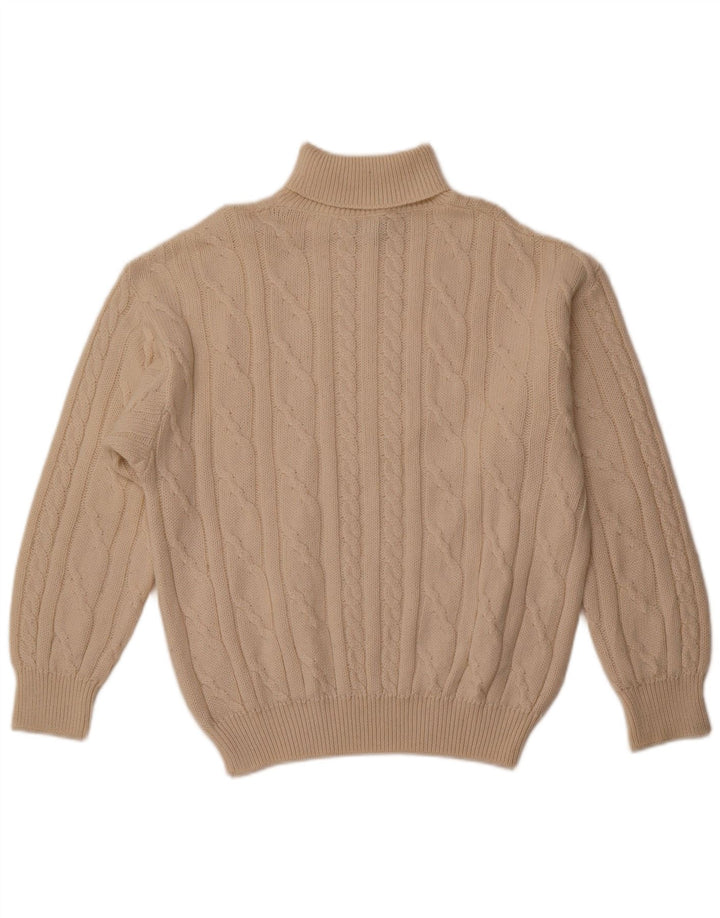 MALAGRIDA Herren-Pullover mit Rollkragen, groß, beige Baumwolle
