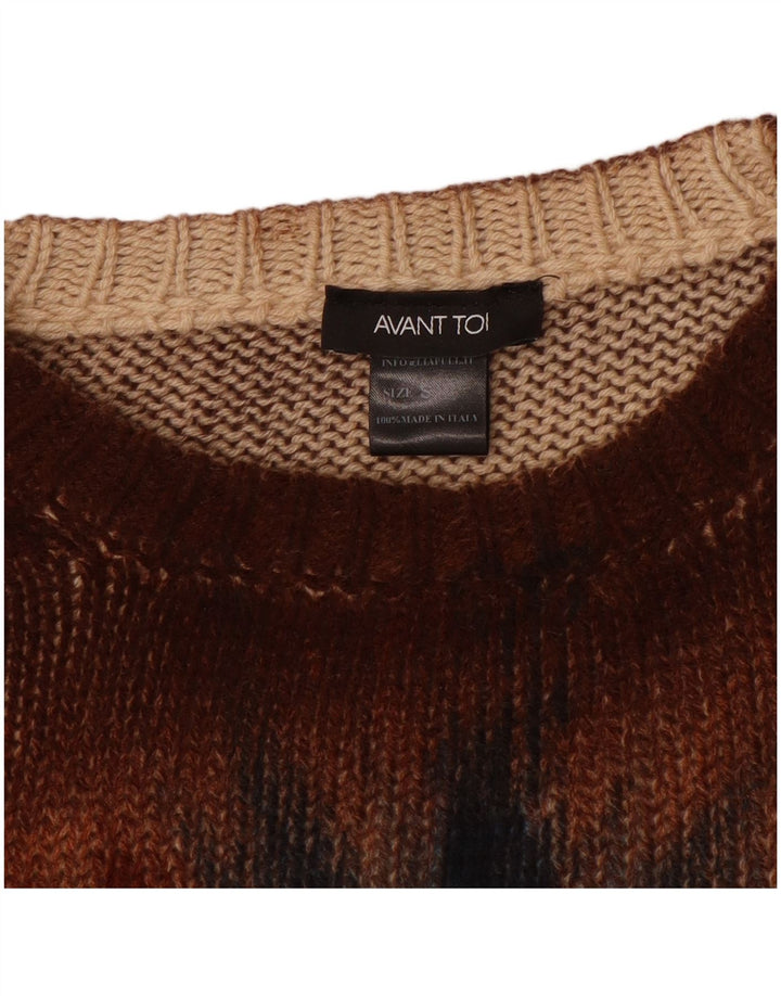 Vintage Damen Übergroßer Rundhalspullover Pullover UK 10 Small Brown Tie Dye