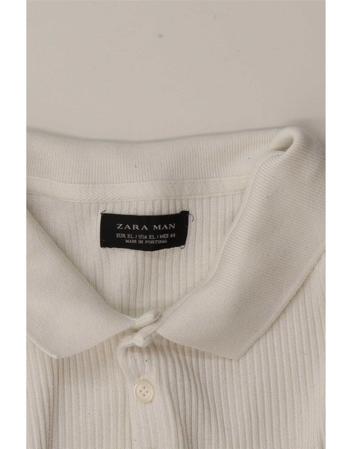 Zara Herren Poloshirt XL Weiß