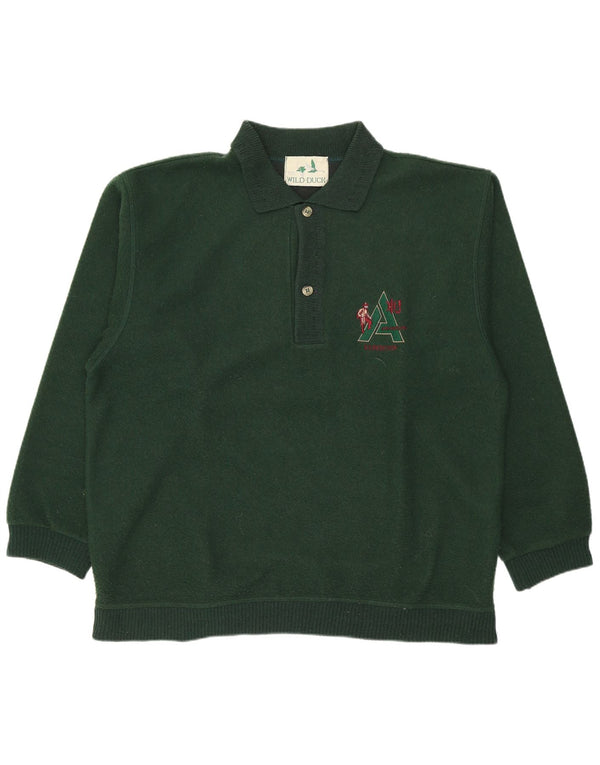 Vintage Herren Rollkragenpullover Pullover Mittelgrüne Wolle