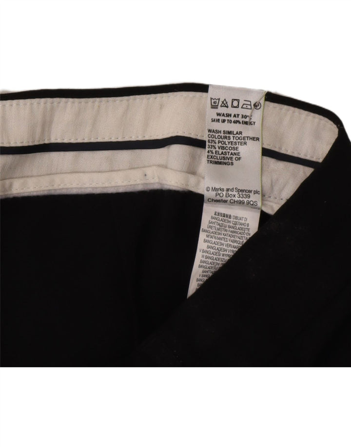 Marks & Spencer Damen gerade Anzughose UK 14 Medium W34 L34 Schwarz