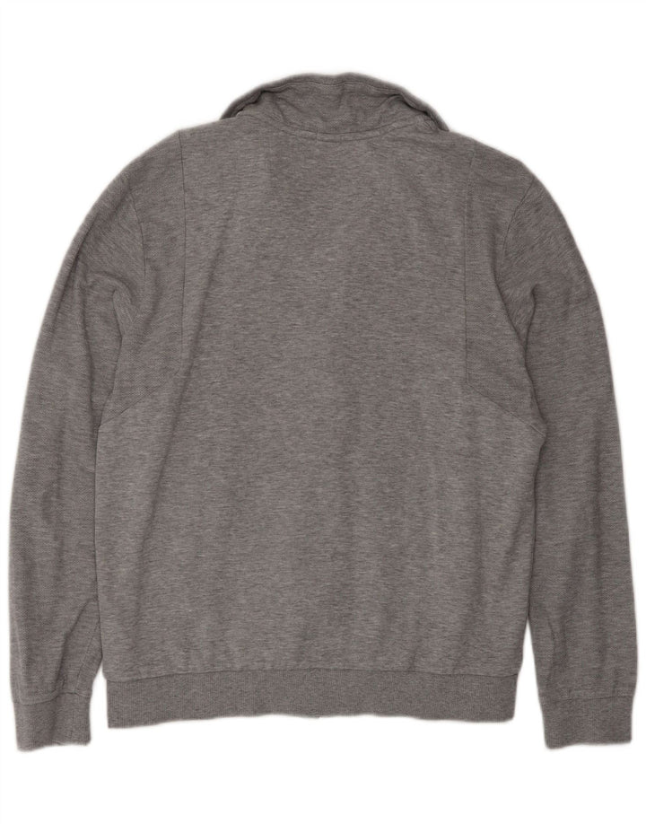 Hugo Boss Herren-Trainingsanzug-Top-Jacke aus mittelgrauer Baumwolle
