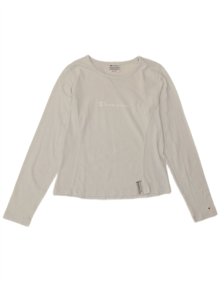 Champion Damen Heritage Classics Graphic Top Langarm UK 12 Mittelblau
