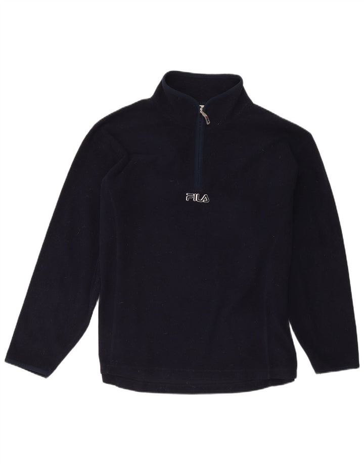 Fila Herren-Fleecepullover mit Reißverschluss am Hals, mittleres marineblaues Polyester