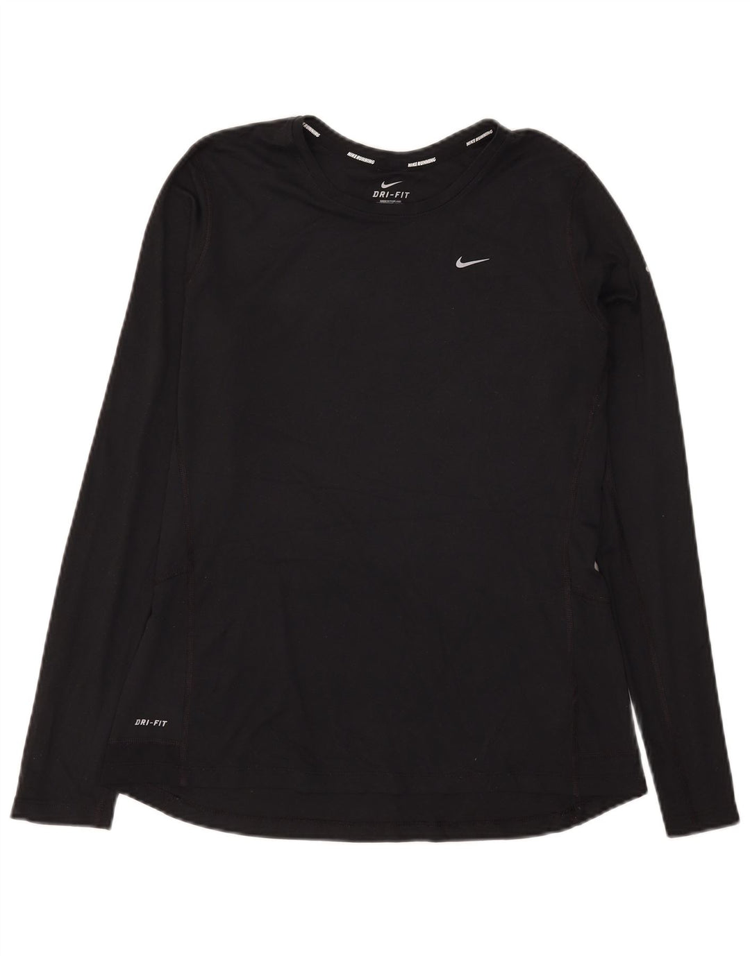 Nike Damen Dri Fit Top Langarm UK 16 Large Schwarz Polyester