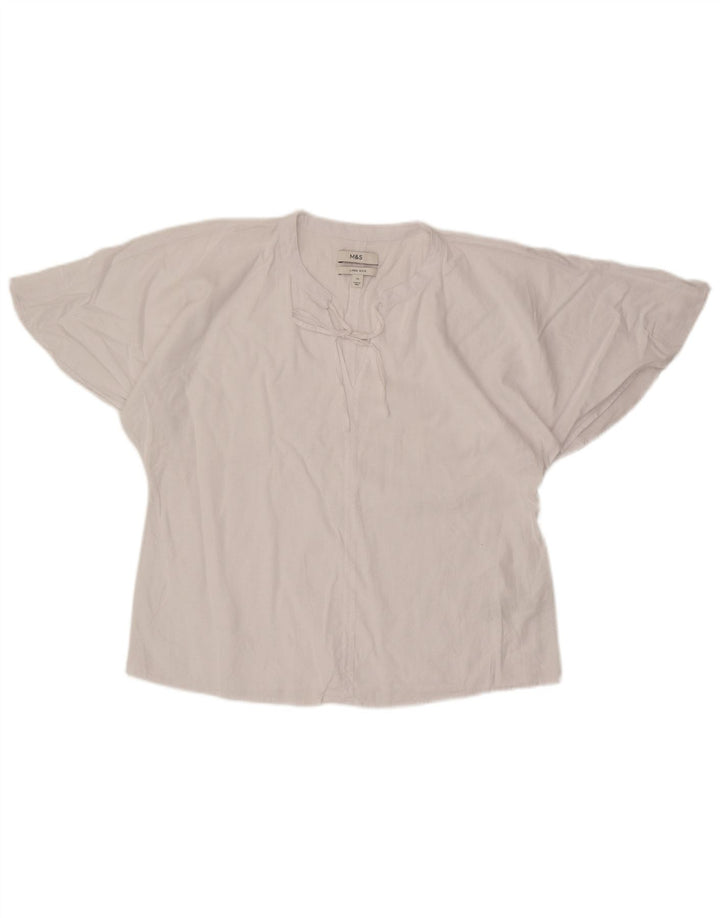 Marks & Spencer Damen Blusenoberteil UK 12 Mittelweißes Leinen