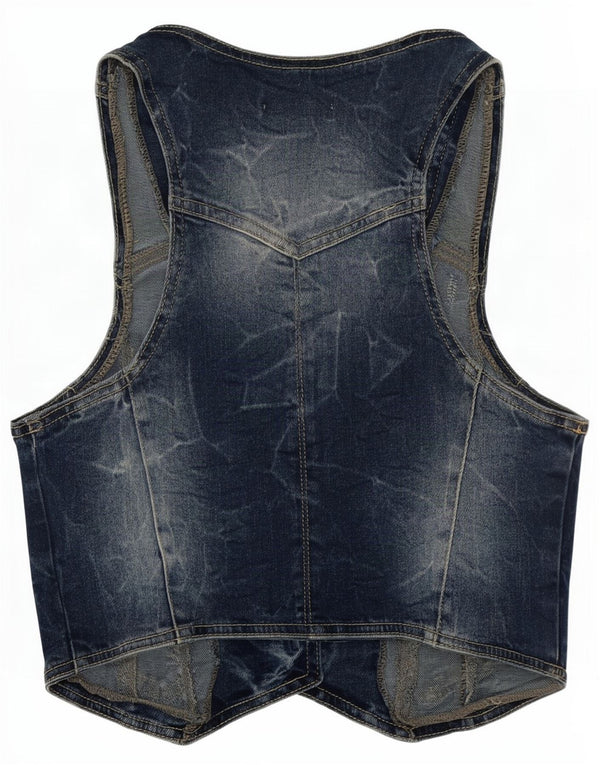 Pimkie Damen Jeansweste UK 8 Small Blau