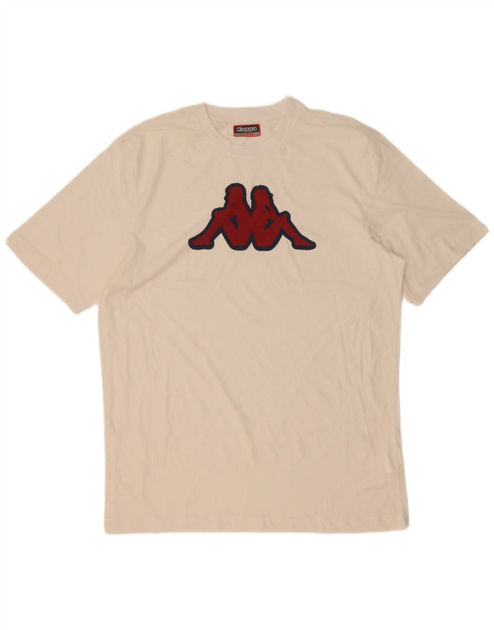 Kappa Herren Grafik-T-Shirt-Oberteil XL aus weißer Baumwolle