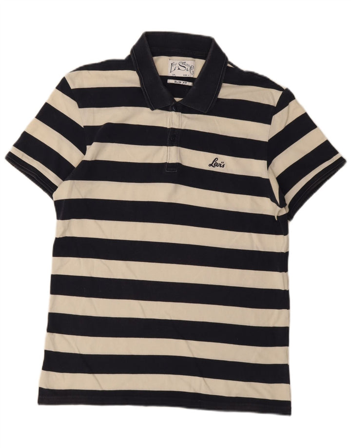 Levi's Herren-Poloshirt mit schmaler Passform, groß, Marineblau gestreift