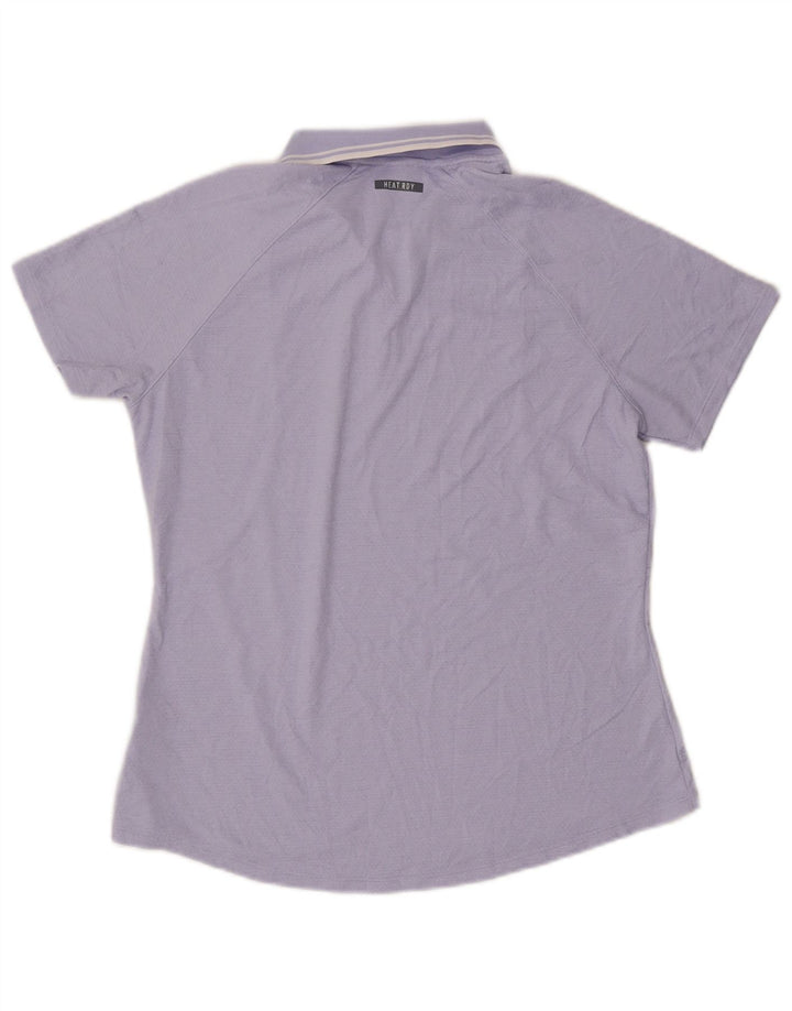 ADIDAS Damen Poloshirt UK 14 Large Lila Polyester