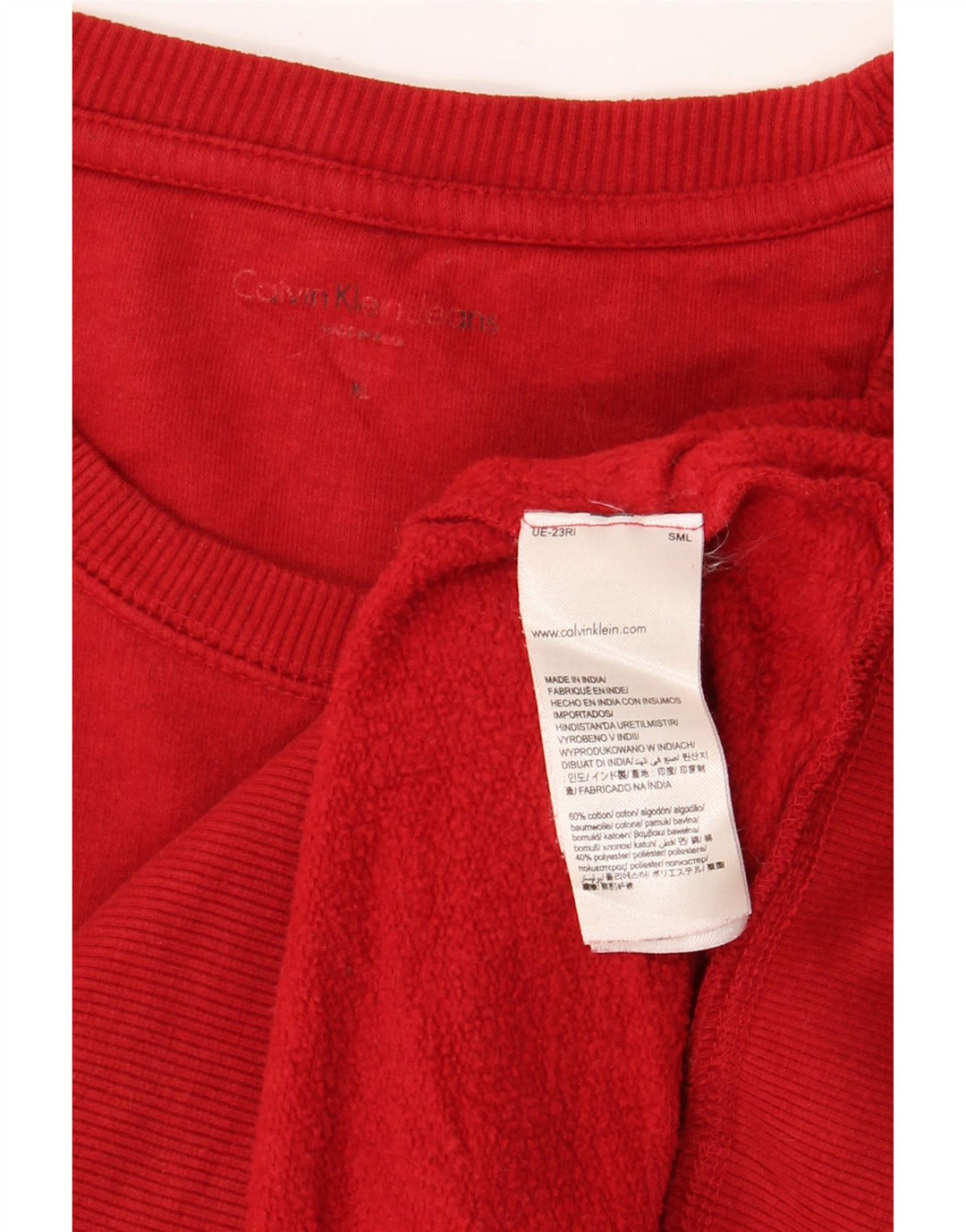 CALVIN KLEIN JEANS Herren Grafik Sweatshirt Pullover XL Rot Baumwolle