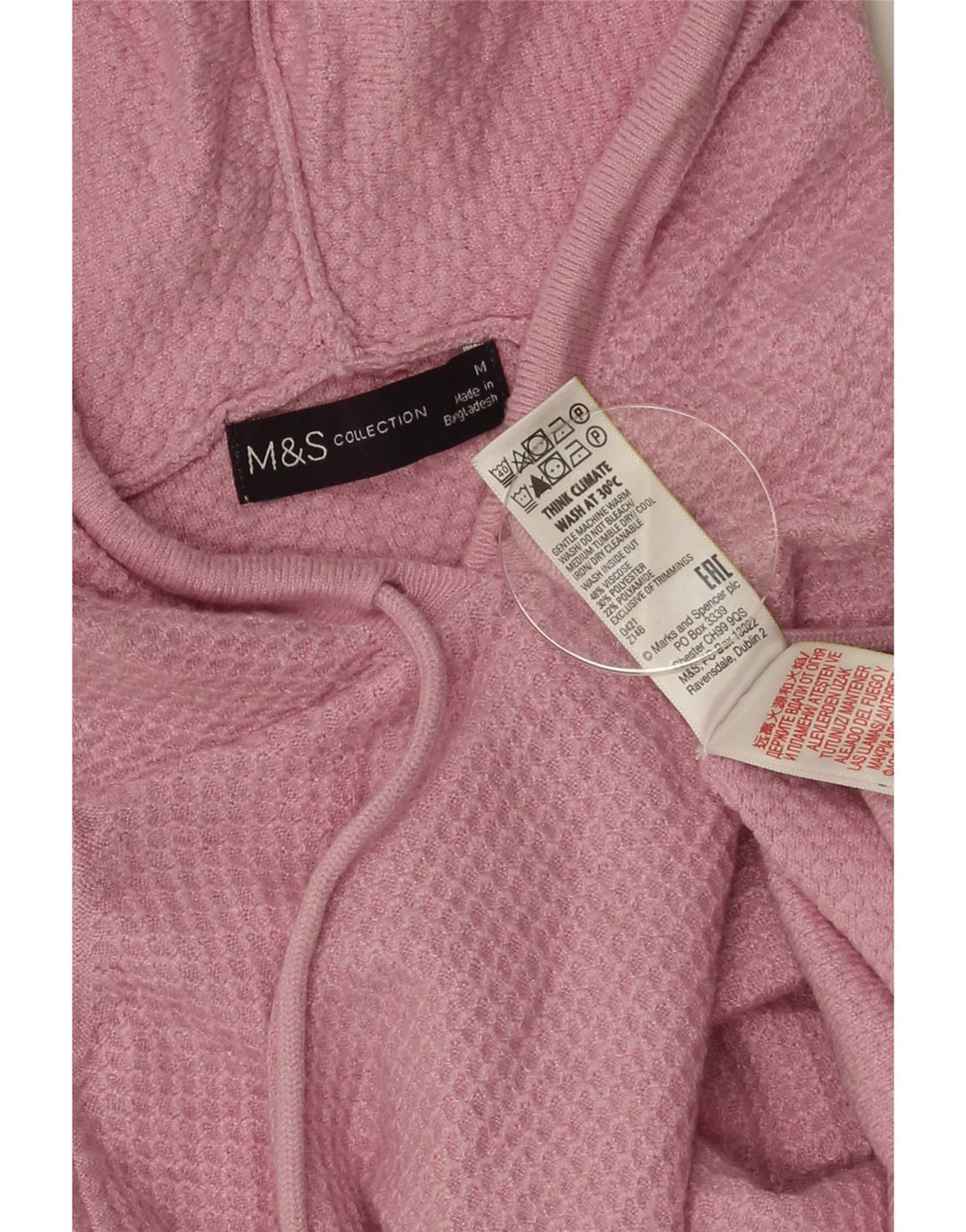 Marks & Spencer Damen-Pullover mit Kapuze, Gr. 14, mittelrosa, Viskose